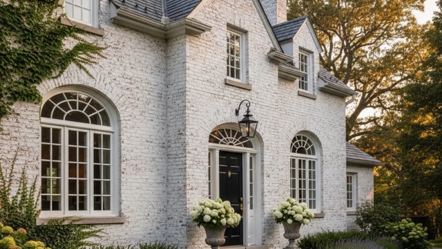 Brick (limewash + masonry)