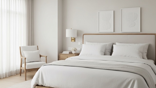 Interior bedroom repaint in a Sturgeon Falls home with Benjamin Moore paint