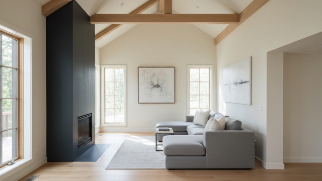 Interior painting living room in North Bay, Ontario